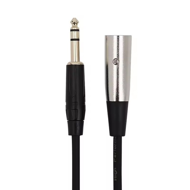 OEM Factory 6.35 TRS Stereo Male XLR Male Guitar Cable Braid Gold Plated Conductors Zinc Alloy Shell Dual Channel Stock
