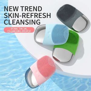 New <b>Square</b> Charging Silicone Cleansing Device Electric Washing Device Cross border Ultrasonic Facial Introduction Massage Beauty - Product Image 4