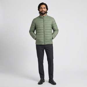 High Quality Winter <b>Woolen</b> Outer Wear Breathable Zipper Stand Collar puffer jacket water resistence Windproof Technique - Product Image 1