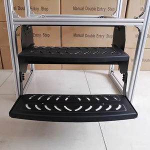 RV Accesorios exteriores Caravana Doble paso Estilo americano Manual Drop Down Escalera de entrada de doble capa Escalón para camión Remolque - Product Image 3