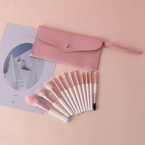 12 Piece Handmade Makeup <b>Brush</b> Set Aluminum Ferrule Wood Handle Soft Synthetic Hair Face Concealer Powder Cosmetic <b>Brush</b> Kit - Product Image 1