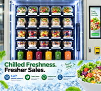 Mesin Penjual Salad Komersial Winnsen Menerima Pembayaran Tanpa Tunai, Kartu, QR, dan Koin