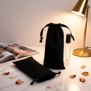 Pochette à cordon en coton bio recyclable pour emballage cadeau, avec logo personnalisé imprimé, en mousseline de coton bio, vente en gros - Product Image 2