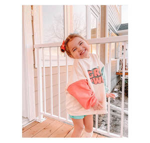 Combinaisons oversize imprimées automne-hiver 2021, patchwork, manches contrastées, barboteuse bébé - Product Image 2