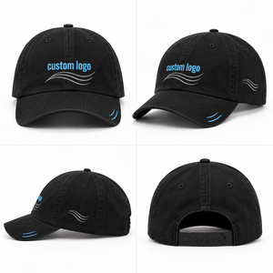 Gorra Deportiva Casual de 5 o 6 Paneles con Visera Curva, Certificada de Fábrica, Color Negro, con Logotipo Bordado Personalizado - Product Image 5