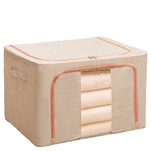 Foldable clothes zipper bag home storage & organization container with lid