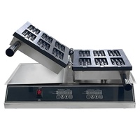Machine à gaufres électrique de haute qualité en forme de crème glacée, 6 gaufres carrées, pour snack-bar