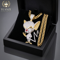 Pendentif Hip Hop en Argent S925 avec Moissanite, Collier Personnage de Dessin Animé Entièrement Pavé de Moissanite pour Hommes, Bijoux de Rappeur
