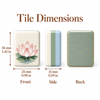 Jeu de tuiles de mahjong en acrylique américain avec motif de jardin zen et sac de transport pour des soirées de jeu éveillantes, idéal comme cadeau et personnalisable