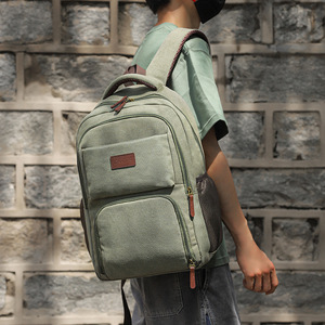 Sac à dos en toile Wu, capacité pour ordinateur portable de 15 pouces, imperméable, usage quotidien, sac à dos pour homme - Product Image 1