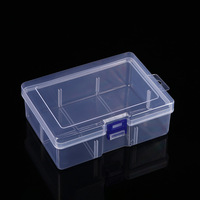 Boîte de rangement transparente avec couvercle-Boîte de rangement en plastique moderne avec fermeture à double boucle pour papeterie de bureau et cosmétiques