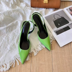 Zapatos de Tacón Alto para Mujer, Diseño Retro, Versátiles, Cómodos, de Cuero, con Punta en Pico, Suaves y Transpirables para Primavera y Otoño - Product Image 4