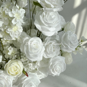 DKB Flores Artificiales para Bodas al por Mayor, Camino de Mesa, Centros de Mesa, Decoración de Pasillo Blanco para Bodas - Product Image 4