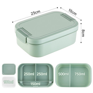 Qijia Plastic <b>Lunch</b> <b>Box</b> 1-2L Microwaveable Divided <b>Compartments</b> Bento <b>Box</b> For Office Student Use - Product Image 2