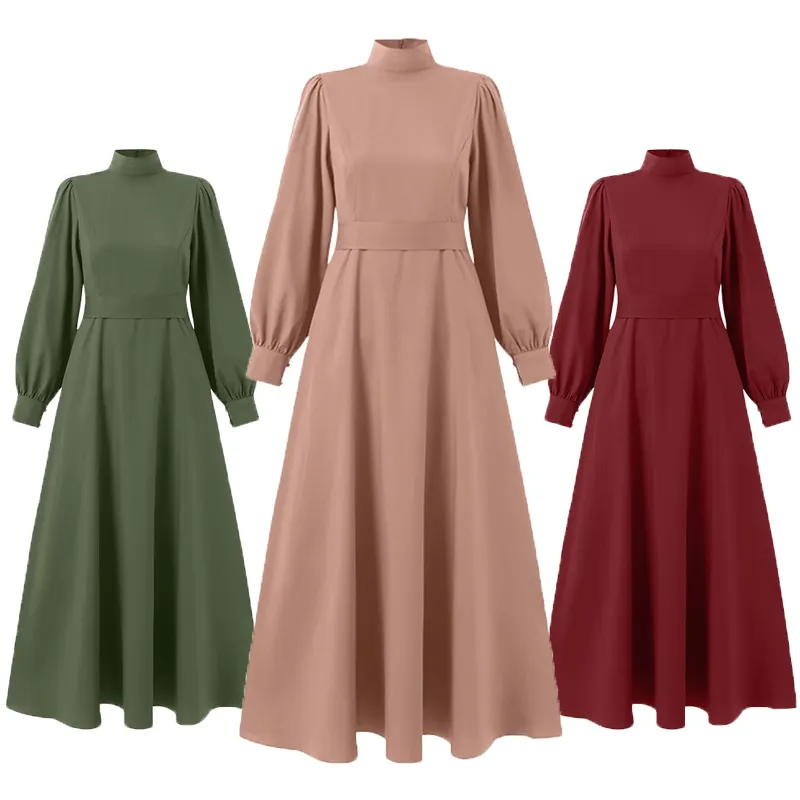 Hot Selling Pure Color Frauen Islamische muslimische Robe benutzer definierte Größe Abaya türkische lange muslimische Kleider