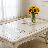 Rouleau de film de nappe en PVC imperméable, facile à nettoyer pour les maisons très occupées, nappe transparente personnalisée, convient aux tables rectangulaires et rondes