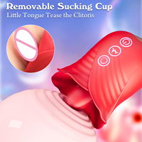 3 in 1 Klitoris Vagina Pussy Pump Stimulator Saugen Zunge lecken G-Punkt Vibrator Frauen Rose Sexspielzeug mit vibrierenden Sprung Ei