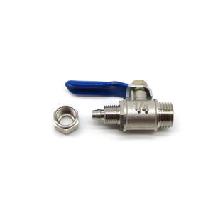 Robinet à bille en laiton à raccord rapide 1/4 ''nickelé Tube insertion Style Valve Push Fit 6MM/8MM pour Valve de tuyau d'<span class=keywords><strong>eau</strong></span> en Nylon - Product Image 3