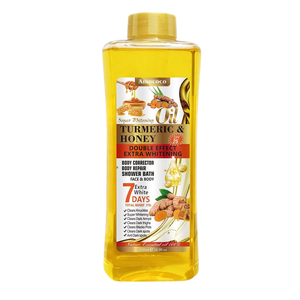 زيت أموكوكو المرطب للوجه والجسم 16.9 أونصة سائلة، مزيج الكركم والعسل مع زيوت الجوجوبا واللوز الحلو وبذور العنب وفيتامين E للبشرة الجافة - Product Image 1