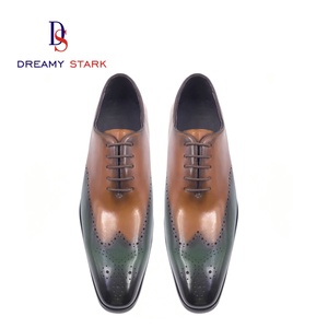 Nouvelle tige de chaussure personnalisée de haute qualité avec logo, en cuir véritable, légère et confortable, à lacets, pour l'automne, marron vert foncé - Product Image 4