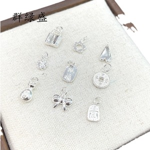 Qunlvsheng S925 Sterling Silver Charms Heart Lock <b>Flower</b> Bow Insect Key Pendant DIY Jewelry Unisex Gift - Product Image 5