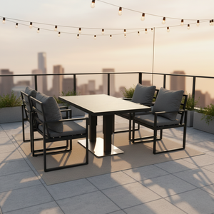 कास्ट एल्यूमीनियम आउटडोर गार्डन पैटियो एल्यूमीनियम आउटडोर पेटियो फर्नीचर ऊंचाई-समायोज्य स्वचालित तालिका - Product Image 1