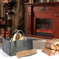 Panier de rangement en feutre durable et élégant pour une utilisation intérieure et extérieure, idéal pour les cheminées et le stockage du bois