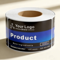 Etiquetas de Vinilo Personalizadas para Viales de 3ml, 5ml y 10ml, con Código de Barras, Alta Adhesión, Resistentes al Agua, Impresión UV Láser, Logotipo Personalizado, Resistentes al Aceite
