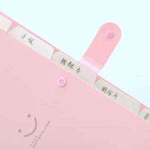 Customized 5 PocketsPlastic A4 Letter Size Smile Accordion <b>File</b> <b>Folder</b> Expanding Document Bag Organizer - Product Image 2