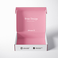 Umweltfreundliche Matte Recycelbare Wellpappe-Versandkartons mit Geprägtem Logo in Rosa für Schuhe und Kleidung, Quadratische Papierboxen mit Geringer Mindestbestellmenge