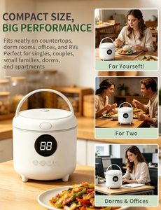 Multi-Functional Electric Mini Portable <b>Square</b> Rice Cooker Measuring Cup Digital LED Display Non-Stick Coating Fast 1L Capacity - Product Image 2