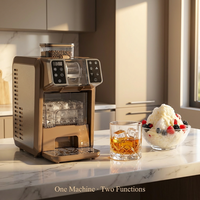 Machine à glaçons et smoothies 2-en-1 pour comptoir, entièrement automatique, refroidissement par compresseur, économe en énergie, pour la maison et les fêtes