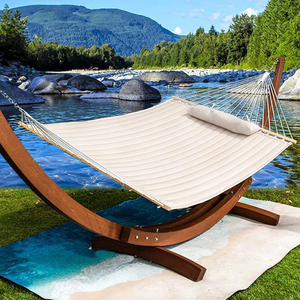 12 FT doppio tessuto trapuntato esterno Patio cortile a bordo piscina amaca con spalmatore bar e cuscino staccabile - Product Image 5