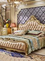 Europäischer Stil Massivholz Handgefertigtes Geschnitztes Hauptschlafzimmer Doppelbett 1800mm Hochzeitsbett CH02 Stil Aus Guangdong