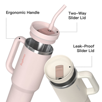 Thermos en acier inoxydable Hong Ling, nouveau style, 40 oz, écologique, avec poignée et couvercle, isolation thermique de 12 à 24 heures, sans BPA