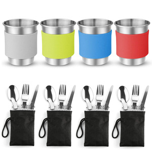 <span class=keywords><strong>Set</strong></span> da Cucina da Campeggio Ultraleggero Pieghevole da 22 Pezzi per 4 Persone, Kit Attrezzatura da Campeggio con Pentola e Bollitore per Caffè - Product Image 2
