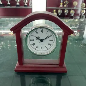นาฬิกาตั้งโต๊ะไม้เคลือบด้านของขวัญขององค์กรแบบโบราณ