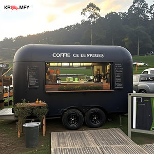 รถพ่วงขายอาหารเคลื่อนที่อเนกประสงค์สไตล์วินเทจ โครงสร้างสแตนเลส พร้อมกระจกโค้งแบบคลาสสิก เหมาะสำหรับขายอาหารว่าง - Product Image 1