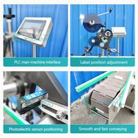 Étiqueteuse automatique pour surfaces planes de bouteilles et couvercles, avec application d'étiquettes adhésives sans séchage, pour bouteilles et canettes, de Guangzhou
