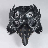 Masque Steampunk en cuir découpé multicolore en forme de bec d'oiseau pour Halloween, bal costumé, cosplay, livraison rapide, masques de fête