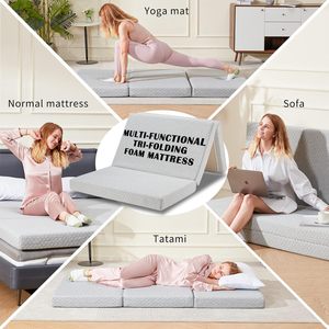 Colchón Plegable de Espuma Viscoelástica, Cama Portátil, Colchón de Suelo, Colchoneta de Camping con Bolsa de Transporte para Habitación de Invitados y Hogar - Product Image 5