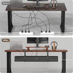 Vassoio Espandibile per Gestione Cavi Sotto Scrivania, in Acciaio al Carbonio Resistente con Morsetto, Organizzatore Cavi Nascosto per Scrivania, Casa, Ufficio - Product Image 5