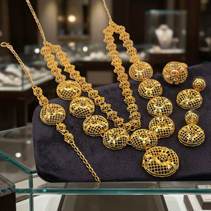 Wholesale 14K 18K 24K Dye Gold Fancy Jewelry Set, Forming Necklaces, Brass Dye Gold Fashion Jewelry Set, Traditional Jewelry Set - Product Image 3