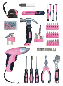 Juego <span class=keywords><strong>de</strong></span> Herramientas Multifuncional Rosa <span class=keywords><strong>de</strong></span> Acero al Carbono, Llave Inglesa, Caja <span class=keywords><strong>de</strong></span> Herramientas para el Hogar, Estuche Rígido para Reparaciones Domésticas, OEM - Product Image 3