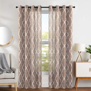 Cortina de ventana con estampado geométrico listo para usar, <span class=keywords><strong>cortinas</strong></span> opacas para sala de estar - Product Image 6
