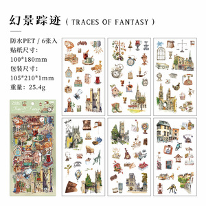 Lot de 6 autocollants en papier imperméables pour décoration de fêtes, motifs de dessins animés, autocollants créatifs à découper pour carnet de notes et animaux de compagnie - Product Image 6