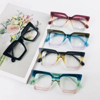 Montures optiques en acétate avec logo personnalisé, lunettes de luxe européennes, montures carrées à bordure complète pour femmes et hommes, vente en gros