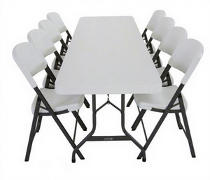 Muebles para Áreas Públicas Escolares, Fábrica con Certificación ISO, Juego <span class=keywords><strong>de</strong></span> Mesa y Sillas <span class=keywords><strong>Plegables</strong></span> Resistentes, Asiento <span class=keywords><strong>de</strong></span> Plástico, Estructura Metálica para Eventos - Product Image 6