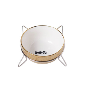 <b>Ceramic</b> Pet <b>Bowls</b> Elevated Non Slip Durable For Cat <b>Dog</b> Feeding <b>Bowl</b> With Paw Design - Product Image 5