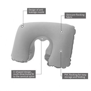 Custom Inflatable Pvc Flocked Portable Material U-Shaped <b>Neck</b> <b>Pillow</b> for Outdoor - Product Image 6